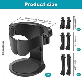 Adjustable Car Cup Holder Cup Holder for Cars With 3 Pairs Ventile Clips for Most Cars Cup Holder with Adjustable Base Universal Car Drink Holders for Coffee Cups Drinks Car Ashtrays (Black)