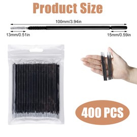 400 PCS Micro Brushes, Black Micro Applicator Brushes with Longer Tips, Disposable Mascara Lip Wands,Eyelashes Extension Applicators,For Eyeliner Cleaning Makeup Application