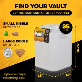 Gamma2 Vittles Vault Pet Food Storage Containers - Sealed Dog and Cat Food Storage Container, Fits up to 35lbs, Made in the USA - [12"L x 16.75"H]