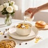 Feastly Stoneware Dinnerware Sets for 4, 12 Pcs Ribbed Reactive