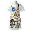 Lunarable Havana Apron, Travel Concept Passport Stamp Design of Cuban