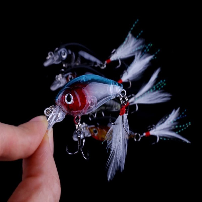 CENPEK 5pcs Luya Bait 4.5cm/4g Micro-submersible Hard Bait Blood Tank