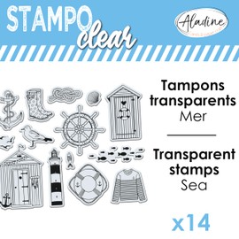 Aladine - 14 Sea Stamps - Transparent Stamps - Stampo Clear - 04244