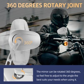 Motorcycle Mirrors,Chrome CNC Handlebar Mirrors for for 1982-2024 Harley Road Glide CVO Dyna Electra Glide Road King Softail Street Glide Sportster 1200 883