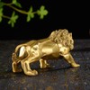 STCREE Fengshui Brass Lion Statue Handmade Modern Gold Figurine Home