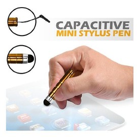 Capacitive/Resistive Touchscreen Mini Stylus Pens, Stylus on a String, Comes With 10 Different Colored Styluses - King of Flash (10 Mini Stylus)