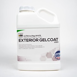 FGCI - 1 Gallon Marine Grade Gel Coat for Boat Building, RV Gel Coat, Restoration, Carbon Fiber, Fiberglass Repair, Patching, and Repair kit (Ultra Plus White)