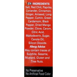 Shan Chaat Masala Seasoning Mix 3.52 oz (100g) - Spice Powder for Tangy and Spicy Garnish on Savory Snacks - Suitable for Vegetarians - Airtight Bag in a Box (Pack of 6)