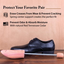 FootFitter Travel Cedar Shoe & Boot Tree, Portable & Compact American Cedar Wood Shoe Trees for Men