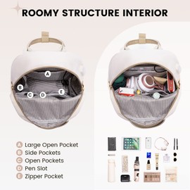 LOVEVOOK Backpack Womens Small Fashion Rucksack Bag for Ladies with USB Port Waterproof Handbag for Girls Anti-theft Mini Casual Daypack City Pack for School Uni Travel, Beige Khaki