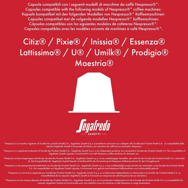 Segafredo Zanetti 10 Nespresso Compatible Capsules Brazil