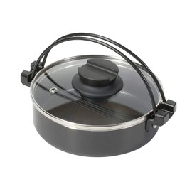 Bestco NQ-0061 IH Sukiyaki Pot with Glass Lid, 6.3 inches (16 cm), Diamond Coated