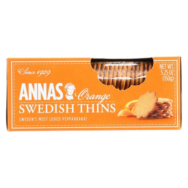 Lotus Anna's Thins Delicate Swedish Cookies Orange -- 5.25 oz3