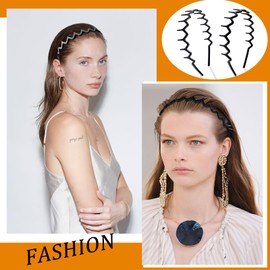 YONOY 6Pcs Zig Zag Shark Tooth Headbands Comb Zigzag Plastic Hoop U Shaped Shark Tooth Hair Bands Wavy teeth Hair Hoop Accessory for Women Lady Girl