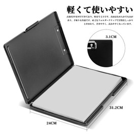 XIJIANG Clip Holder A4 Binder Clipboard File Management Clip File Clipboard Folder a4 Thin File Board Binder File Conference Pad Black