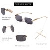 SDINM Rimless Sunglasses for Men Women Fashion Small Narrow Rectangle