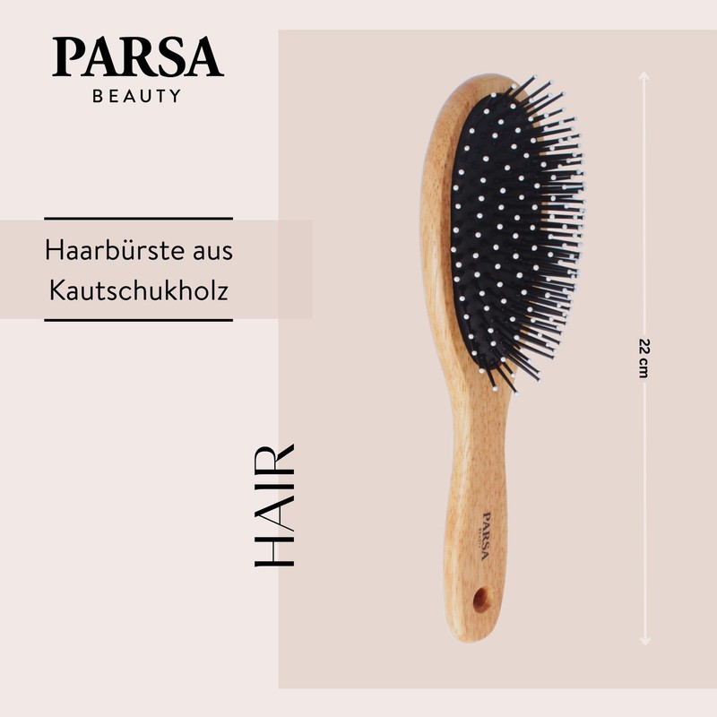 PARSA Beauty Eco Wooden Oval Large Hair Brush - Detangling