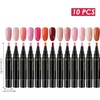 2 juegos de bolígrafos de esmalte uñas gel, 12 colores,