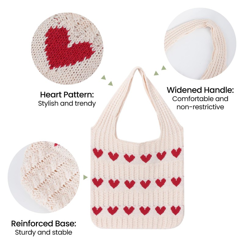 Ausing Crochet Tote Bag Beach Bag Shoulder Bag Women's Hollow