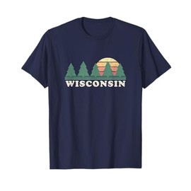 Wisconsin WI T-Shirt Vintage Graphic Tee Retro 70s Design T-Shirt