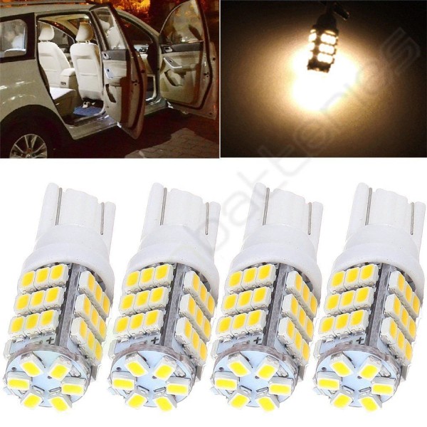 cn-batteries 4Pcs Warm White 42SMD LED T10 194 For License