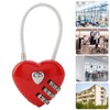 Love Heart Lock, Heart Shape 3 Digit Code Combination Luggage