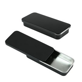 Vagocom 2Pcs Portable Metal Toothpicks Holder, Empty 3.15*1.3*0.51inch / 8*3.3*1.3cm Reusable Toothpick Case, Toothpick Holder Dispenser for Travel,Outdoor(Black)