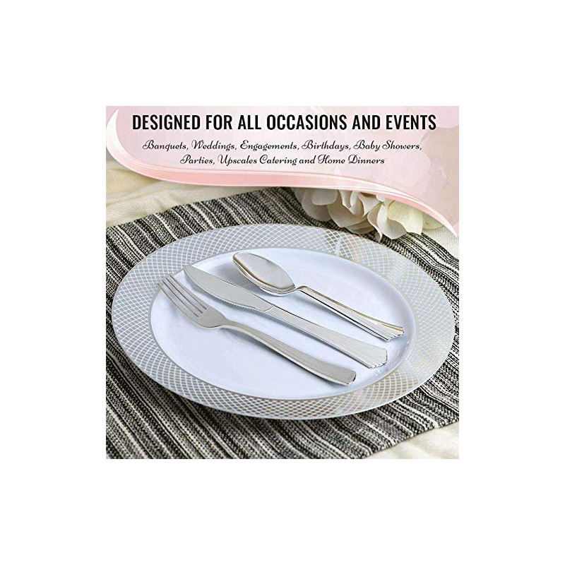 Kaya Shiny Metallic Silver Plastic Disposable Forks (24 Count) -