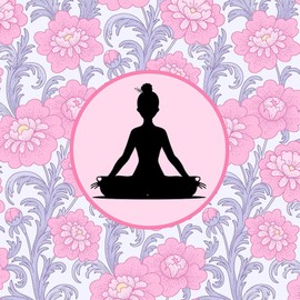 CafePress Yoga Meditation Flowered Canvas Tote Top Zipper Closure