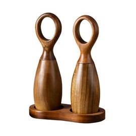 Wooden Salt And Pepper Grinder Set – Refillable Manual Mills With Adjustable Coarseness | Ceramic Core Grinder For Kitchen, Cooking & Camping