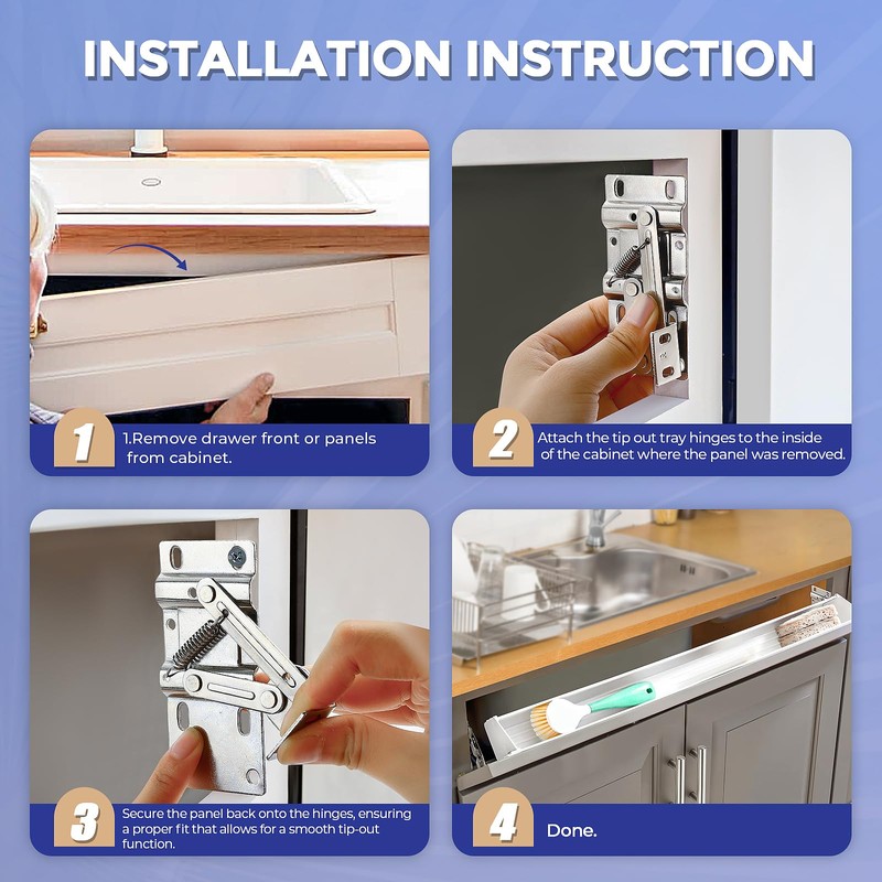 Ravinte 1 Pair Tip Out Tray Hinges Kitchen Cabinet Hinges