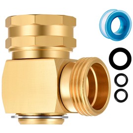 SIGURANTA Garden Hose Swivel Elbow Connector - 90 Degree Right Angle, 3/4" GHT Threads, Solid Brass, 360° Swivel for Easy Direction Change - Ideal for Garden, Lawn, Car Wash & More