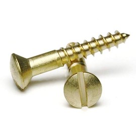 #4 x 1/2'' Solid Brass Wood Screws Oval Head Slotted Drive (Quantity 100) #4 Diameter by 1/2" Length