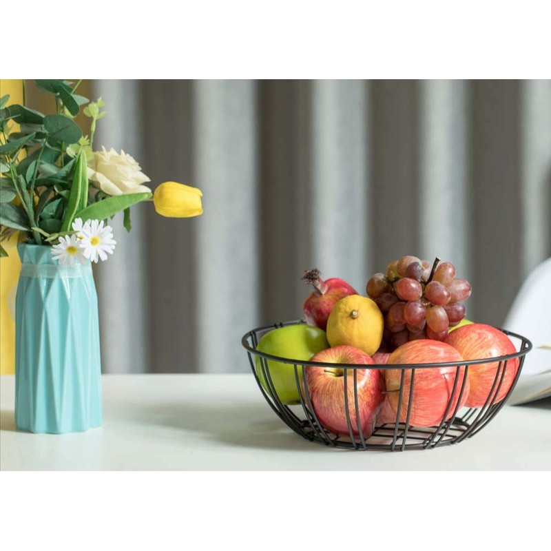 Black Wire Iron Basket Fruit Bowl