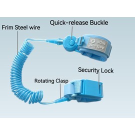 JXLESW Anti Lost Wrist Link for Kids, Child Safety Leash with Both Ends Quick-Release Buckle, Rotating Clasp, Security Lock, Firm Steel Wire Coil (Blue)