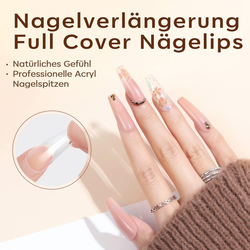 modelones Nail Tips and Glue Gel Kit, Pack of 500