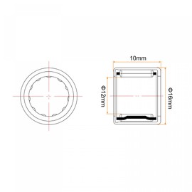 sourcing map 3pcs HK1210 Needle Roller Bearings 12mm Bore 16mm OD 10mm Width Chrome Steel Open End for Transmission Gearbox