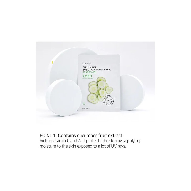 Mascarilla Coreana De Pepino Hidratante Calmante (10pz) Mixta