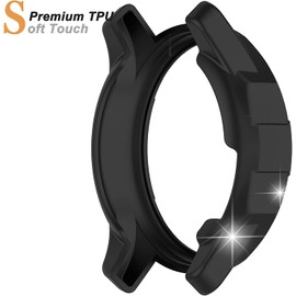 Miimall Compatible with Garmin VivoMove Trend Bumper Case, Soft TPU Rugged Case(Without Screen Protector) Ultra-Thin Shockproof Protective Frame Cover for VivoMove Trend-Black