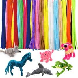 Krijuess 200 Pcs Pipe Cleaners Craft Supplies, Multi-Color Pipe Cleaners Bulk, Chenille Stems for DIY Art and Craft Projects (12 Inch in Length)