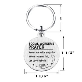 Richesele Social Worker's Prayer Keychain - Empathy & Appreciation Gift for Social Workers - Inspirational Thank You Keychain for Women/Men/Staff/Counselors