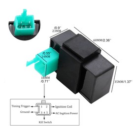 PRO BAT 5 Pin AC CDI Box with 5 Wire Plug for Chinese 50cc 70cc 90cc 110cc 125cc Mini Pit Pocket Dirt Bike Kids ATV Quad Go Kart Buggy