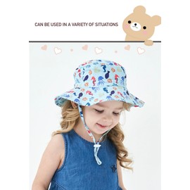 $ole only; 100% Cotton, UPF50+, Adjustable Size, Bucket Hat, Hat, Babies, Kids, Kids, Boys, Girls, Hat, Sunscreen, UV Protection, Excursions, School, Sea Play, Outings, Travel, Spring and Summer, blue