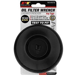 Performance Tool W54072 93mm, 36 Flutes Steel Oil Filter Wrench for Multiple Brands - 3/8-Inch Drive Tool Compatible