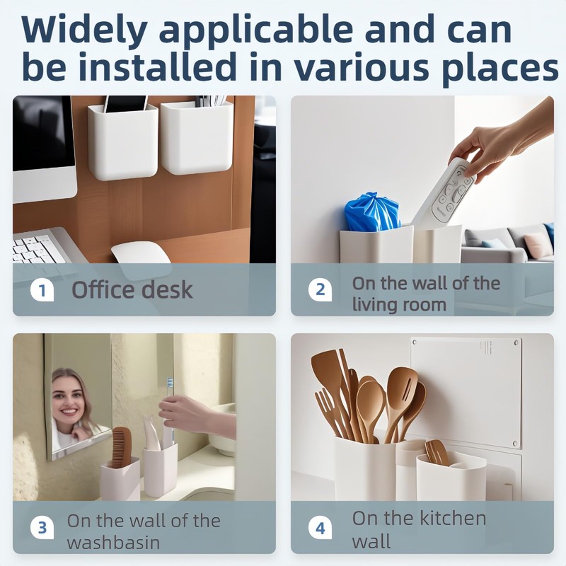 FANBODTA 2-Pack Stick-On Wall Mount Remote Holder - No Drill,