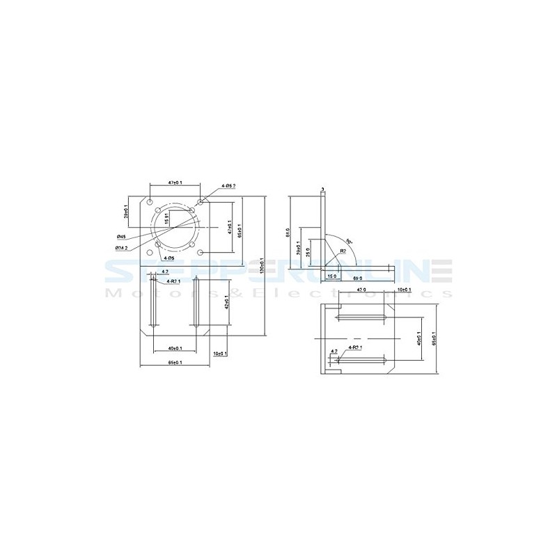 STEPPERONLINE Bracket for Nema 23 Stepper Motor (Gear Level) CNC/3D