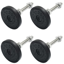 Waziaqoc 4Pcs M8 Thread Leveling Feet, Adjustable Swivel Levelers Foot, Nylon Base 50mm Diameter Articulated Feet for Table Desk Shelf Chair Furniture, D50 x M8 x H50