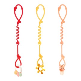 Silicone Toy Straps for Baby Stroller - 3 Pack Adjustable Toy Safety Straps for Baby Toys - Toy Safety Straps for Strollers, High Chair, Cribs, Car Seat, Bags - BPA Free, Multi Colors