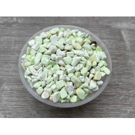 Lemon Chrysoprase Chips – Natural Mini Lemon Chrysoprase Stones, Crushed Undrilled Lemon Chrysoprase, Semi-Tumbled Genuine Lemon Chrysoprase (1/2 lb)