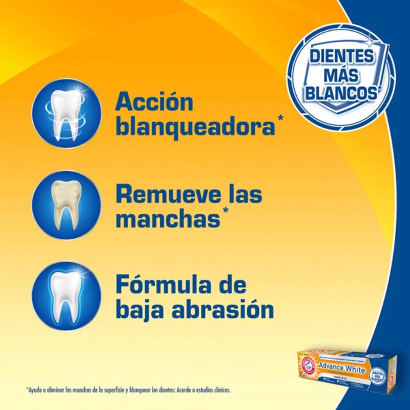 Pasta Dental Arm & Hammer Advance White Bicarbonato 121gr